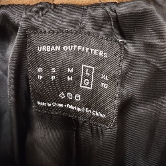 Urban Outfitters Men's Wool Blend Brown 3 Button 2 Pocket Trench Coat Size Large - Picture 14 of 15